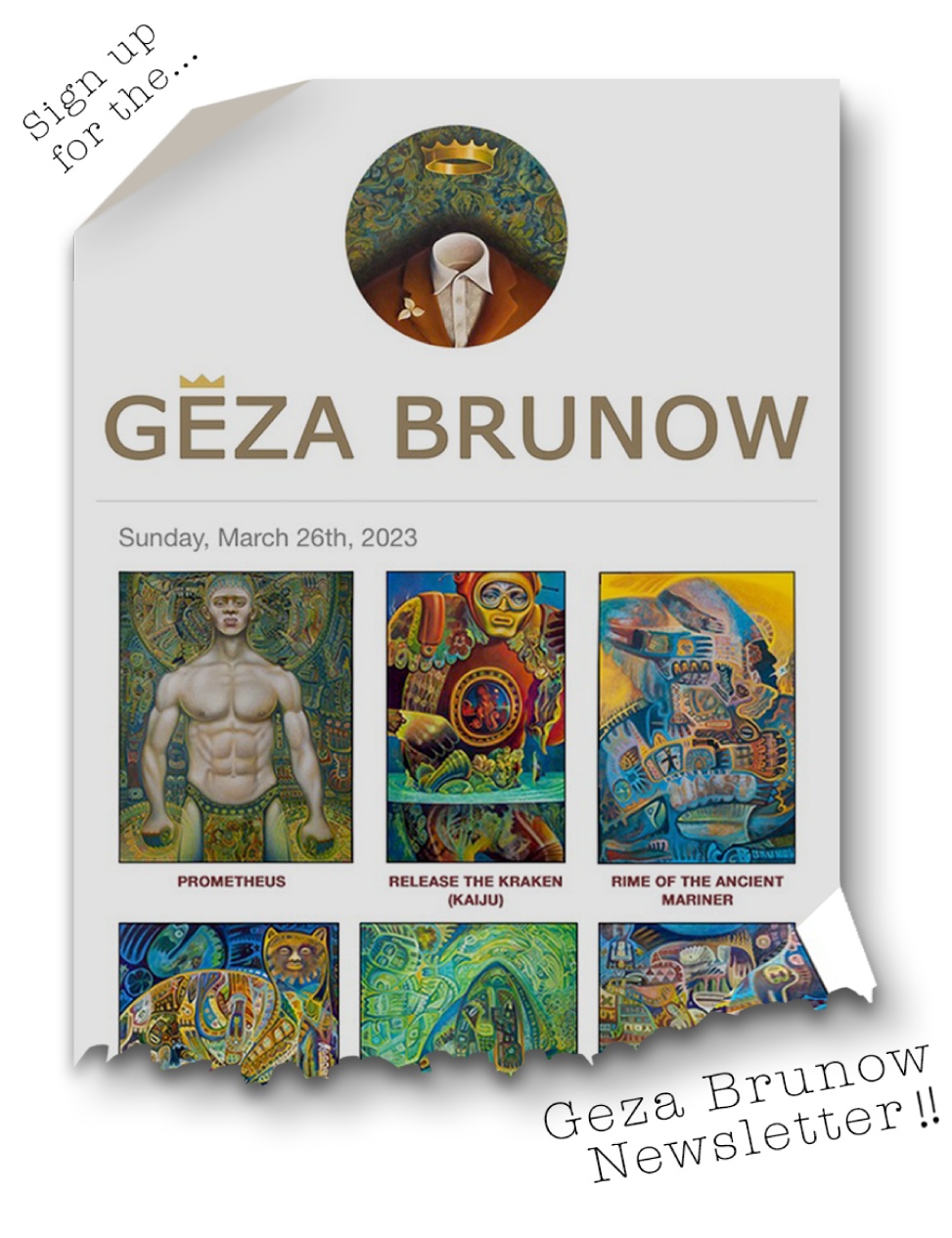 Sign Up for the Geza Brunow Newsletter!