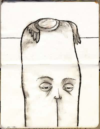 2010, Ink Sketch Sketch on Paper, 11 x 7 in, Collection of the Artist