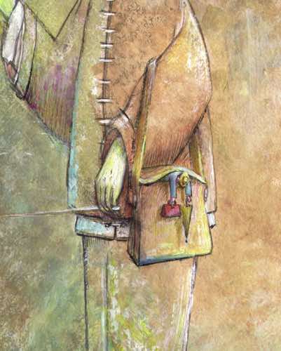 1999, Watercolor on Paper, 5.5 X 9 in, SOLD