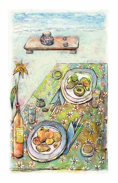 1997, Watercolor on Paper, 7 x 4 in, SOLD (Also created in Oil on Canvas, 48 x 36 in, SOLD)