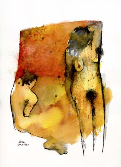 2007, Ink and Watercolor on Paper, 12 x 9 in, SOLD